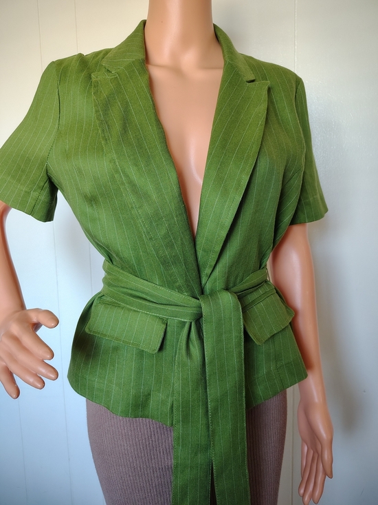 New York & Company Jackets & Blazers - New York & Company Lime Green Pinstripe Blazer Size S
